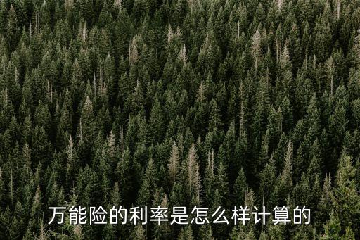 萬能險的利率是怎么樣計算的