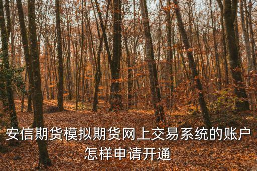 安信期貨怎么開戶，安信期貨模擬期貨網(wǎng)上交易系統(tǒng)的賬戶怎樣申請開通