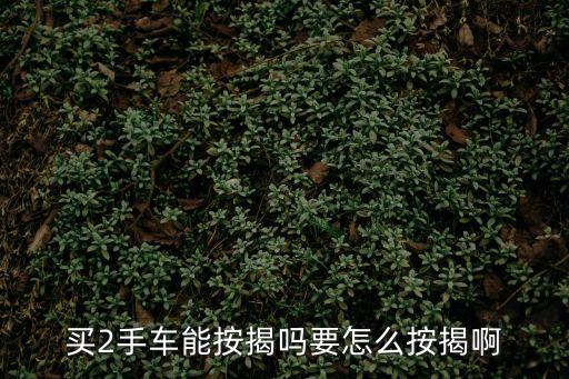 買二手車怎么按揭，買2手車能按揭嗎要怎么按揭啊