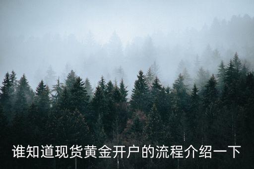 誰(shuí)知道現(xiàn)貨黃金開(kāi)戶(hù)的流程介紹一下