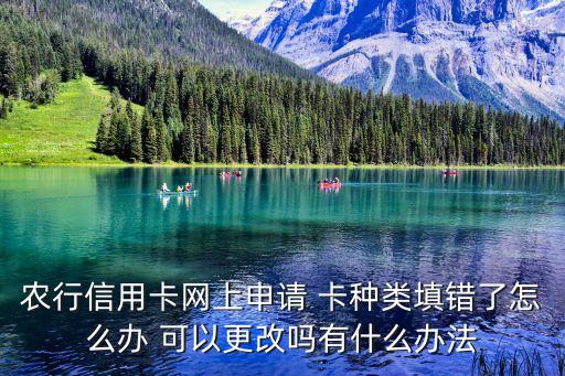 農(nóng)行信用卡網(wǎng)上申請 卡種類填錯了怎么辦 可以更改嗎有什么辦法