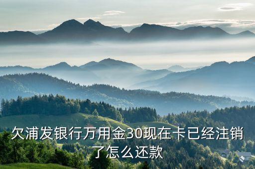 欠浦發(fā)銀行萬(wàn)用金30現(xiàn)在卡已經(jīng)注銷了怎么還款