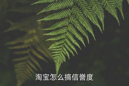 淘寶怎么搞信譽度