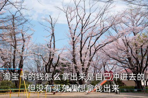 淘寶卡的錢怎么拿出來是自己沖進(jìn)去的但沒有買東西想拿錢出來