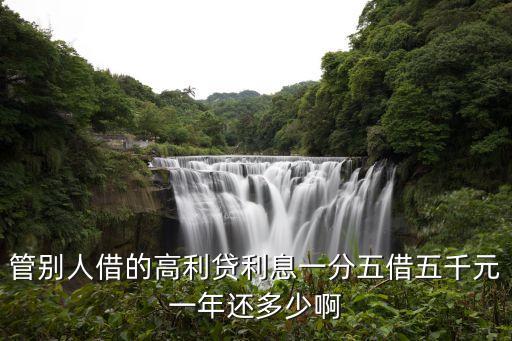管別人借的高利貸利息一分五借五千元一年還多少啊
