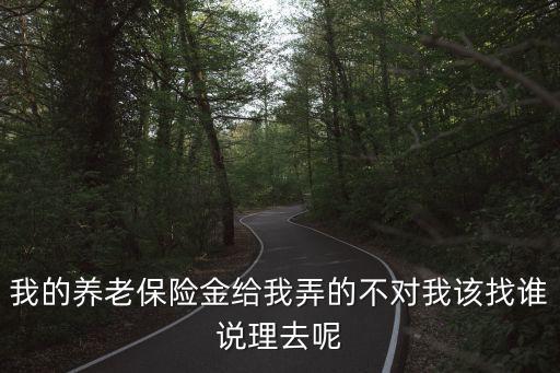 我的養(yǎng)老保險(xiǎn)金給我弄的不對(duì)我該找誰說理去呢