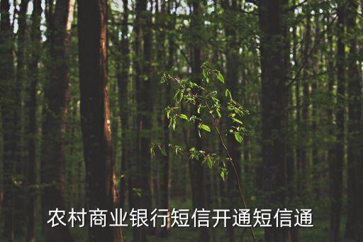 農(nóng)村商業(yè)銀行短信開通短信通