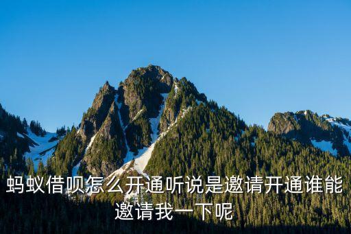 螞蟻借唄怎么開(kāi)通聽(tīng)說(shuō)是邀請(qǐng)開(kāi)通誰(shuí)能邀請(qǐng)我一下呢