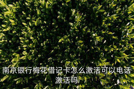 南京銀行卡怎么激活，南京銀行梅花借記卡怎么激活可以電話激活嗎