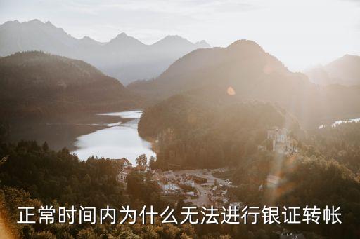 正常時(shí)間內(nèi)為什么無法進(jìn)行銀證轉(zhuǎn)帳