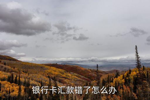 銀行卡匯錯了怎么辦，銀行卡匯款錯了怎么辦