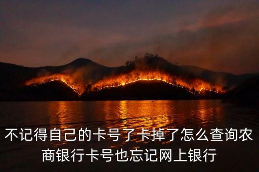 農(nóng)商行忘記銀行卡號怎么辦，銀行卡不用了忘記銀行卡號怎么辦
