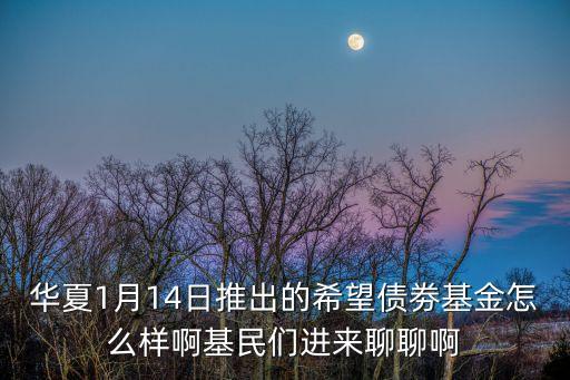 華夏希望債券c怎么樣，請(qǐng)問(wèn)華夏債卷C好不好