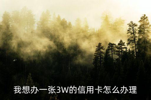 我想辦一張3W的信用卡怎么辦理