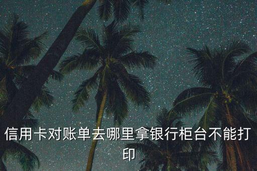 信用卡對賬單去哪里拿銀行柜臺不能打印