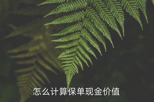 怎么計(jì)算保單現(xiàn)金價(jià)值