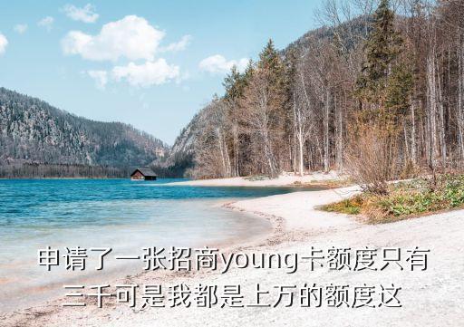 young卡怎么提高額度，申請了一張招商young卡額度只有三千可是我都是上萬的額度這