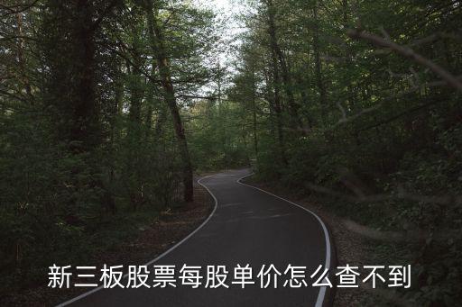新三板股票每股單價(jià)怎么查不到