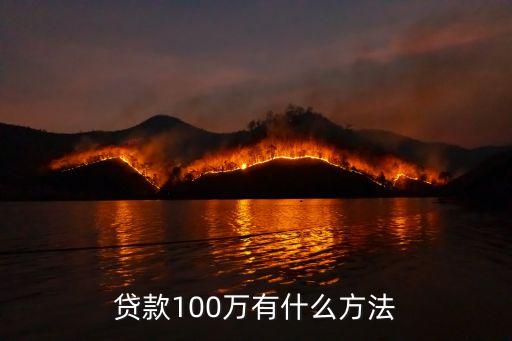 貸款100萬有什么方法
