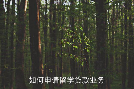 如何申請留學貸款業(yè)務