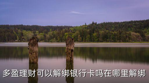 多盈理財(cái)可以解綁銀行卡嗎在哪里解綁