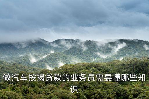 汽車金融業(yè)務(wù)員怎么做，汽車貸款業(yè)務(wù)員需怎樣做