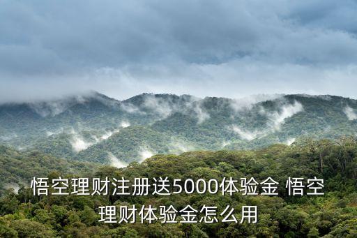 悟空理財注冊送5000體驗金 悟空理財體驗金怎么用