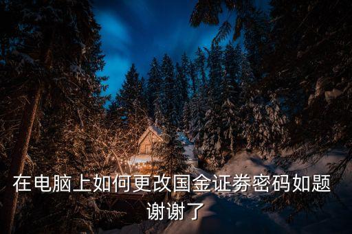 在電腦上如何更改國金證劵密碼如題 謝謝了