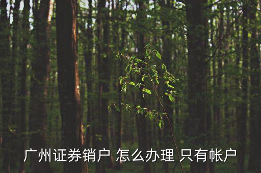 廣州證券銷戶 怎么辦理 只有帳戶