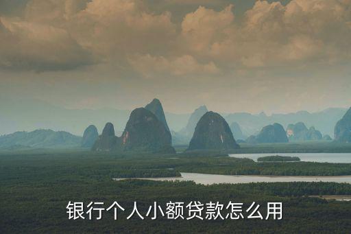 銀行個人小額貸款怎么用
