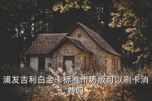 浦發(fā)吉利白金卡標(biāo)準(zhǔn)市場(chǎng)版可以刷卡消費(fèi)嗎