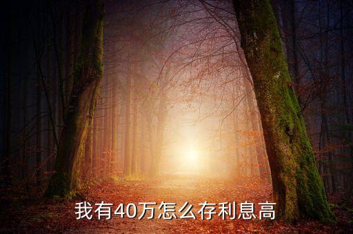 我有40萬(wàn)怎么存利息高
