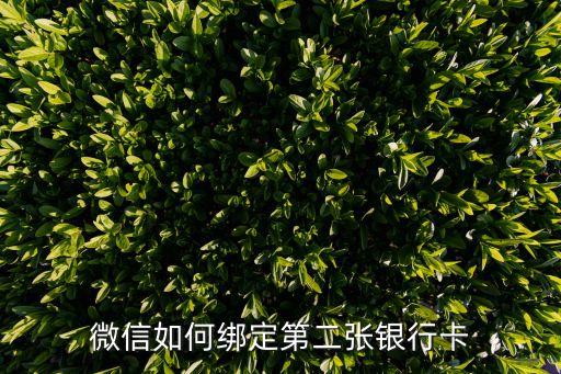 微信怎么綁定第二張卡，微信如何綁定第二張銀行卡