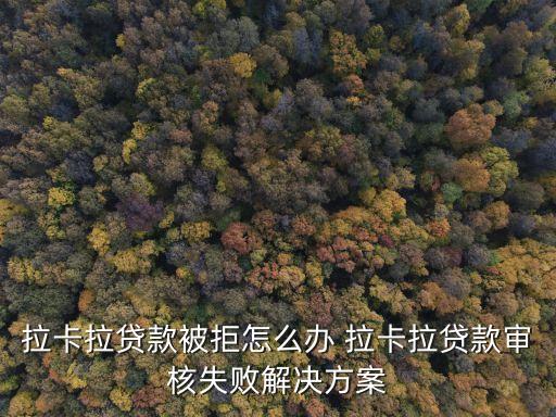 拉卡拉一直秒拒怎么辦，拉卡拉貸款被拒怎么辦 拉卡拉貸款審核失敗解決方案