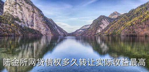 陸金所網(wǎng)貸債權(quán)多久轉(zhuǎn)讓實(shí)際收益最高