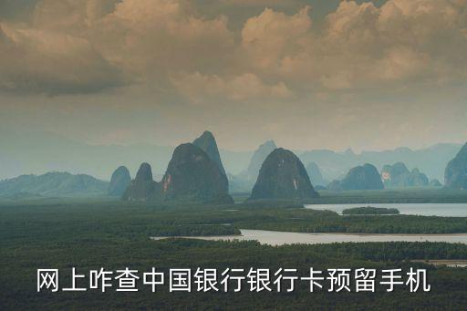 網(wǎng)上咋查中國銀行銀行卡預留手機