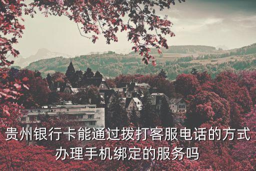 貴州銀行卡能通過撥打客服電話的方式辦理手機(jī)綁定的服務(wù)嗎