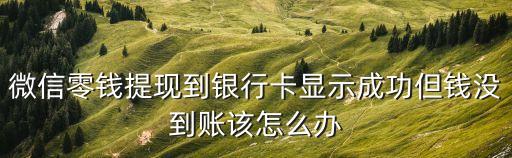 零錢提現(xiàn)不到賬怎么辦，微信零錢包提現(xiàn)不到賬怎么辦