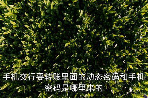 轉(zhuǎn)賬動(dòng)態(tài)密碼怎么獲取，手機(jī)交行要轉(zhuǎn)賬里面的動(dòng)態(tài)密碼和手機(jī)密碼是哪里來(lái)的