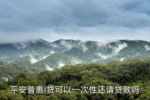 平安普惠i貸可以一次性還請(qǐng)貸款嗎