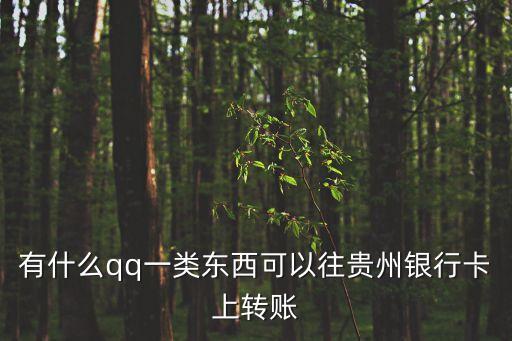 有什么qq一類東西可以往貴州銀行卡上轉(zhuǎn)賬