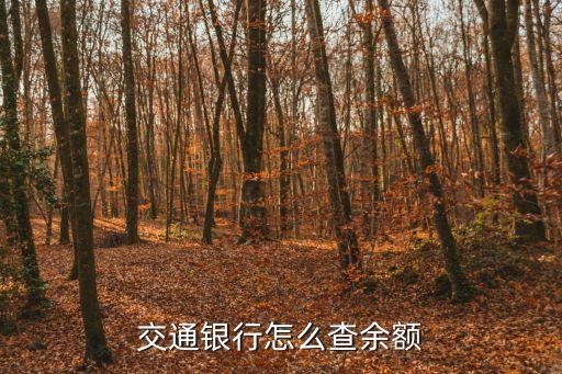 交通銀行怎么查余額