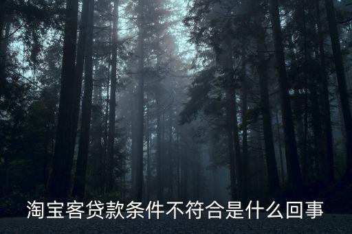淘寶客貸款條件不符合是什么回事