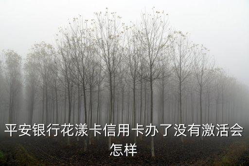 平安銀行花漾卡信用卡辦了沒有激活會怎樣