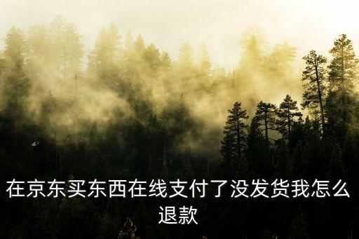 在京東買東西在線支付了沒發(fā)貨我怎么退款