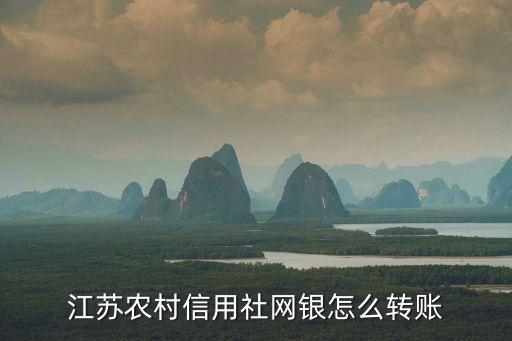 江蘇農(nóng)村信用社網(wǎng)銀怎么轉(zhuǎn)賬