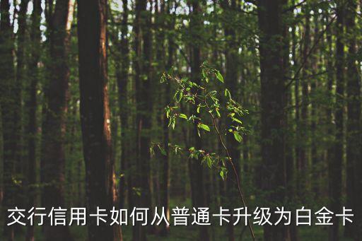 交行信用卡如何從普通卡升級為白金卡