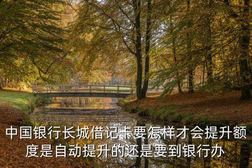中國(guó)銀行長(zhǎng)城借記卡要怎樣才會(huì)提升額度是自動(dòng)提升的還是要到銀行辦