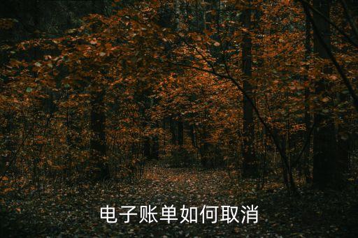 電子賬單如何取消
