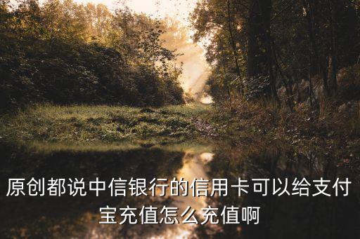 原創(chuàng)都說中信銀行的信用卡可以給支付寶充值怎么充值啊